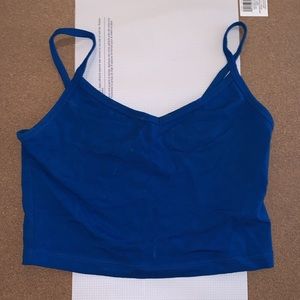 blue cropped tank